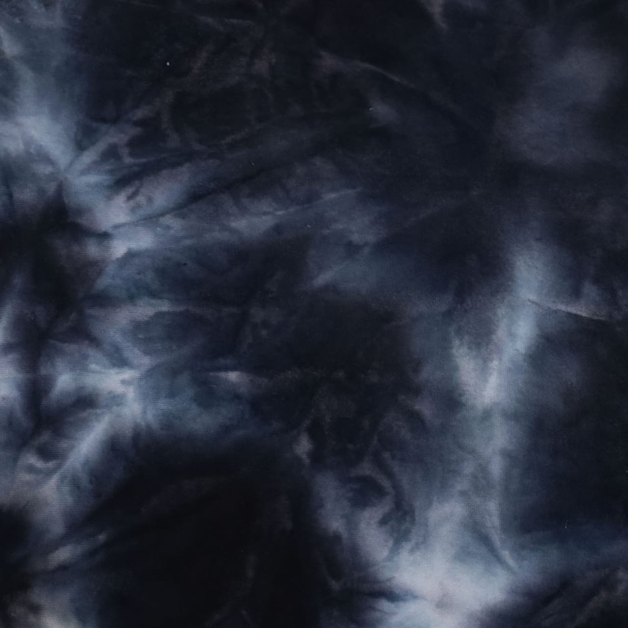 Fabric Merchants Black & White Tie Dye Double Brushed 4-Way Stretch Fabric